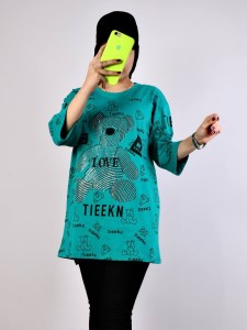 تیشرت پنبه لش(خرس هاشور خطی نگین)