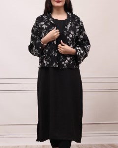 ست دو تیکه (سارافون شانتون + کت کوتاه سوزنی) ست دو تیکه (سارافون شانتون + کت کوتاه سوزنی)
