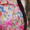 شومیز (پایین گره-دکمه همرنگ) گل لاله آبرنگی (شلوغ)