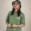 سبز-ست تیشرت باکسی+شلوار (پاپیون برجسته)